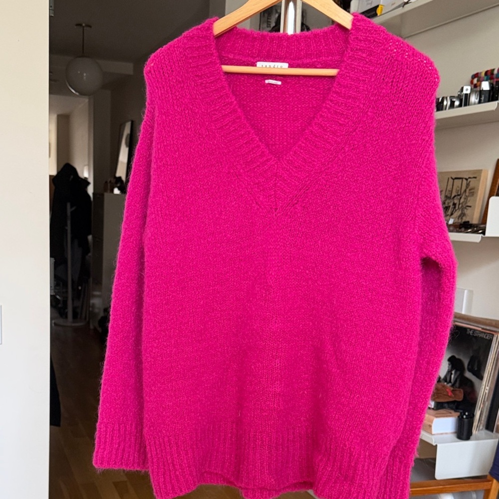 Sandro Fuchsia V-Neck Sweater (sold)